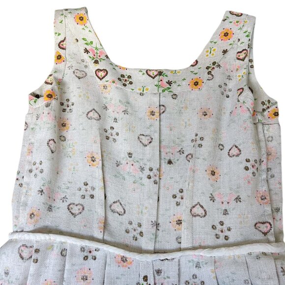 70s Vintage Novelty Print Dirndl Folk Dress Heart Pattern Twee Cottage Peasant. - Picture 12 of 13